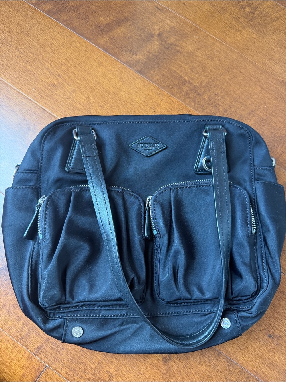 MZ Wallace Nylon Shoulder Bag with Front Zip Pockets